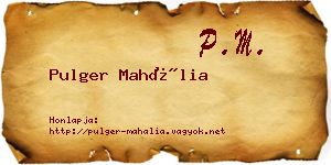 Pulger Mahália névjegykártya